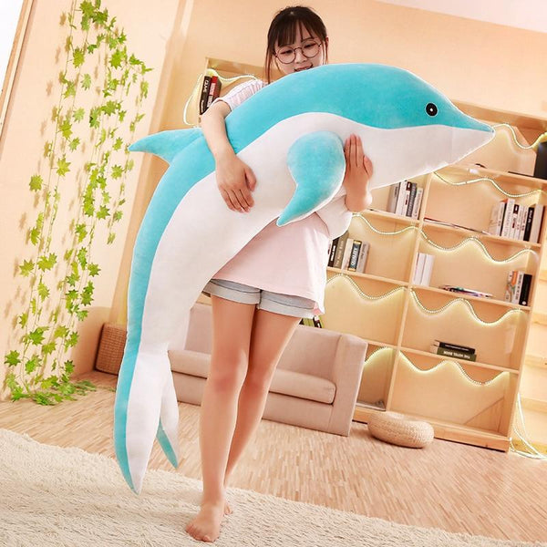 Kekeso Dauphin Géant En Peluche – 70 Cm – Ultra Doux – Oreiller Câlin Pour Enfants Et Adultes – Cadeau Anniversaire/Noël – Rose
